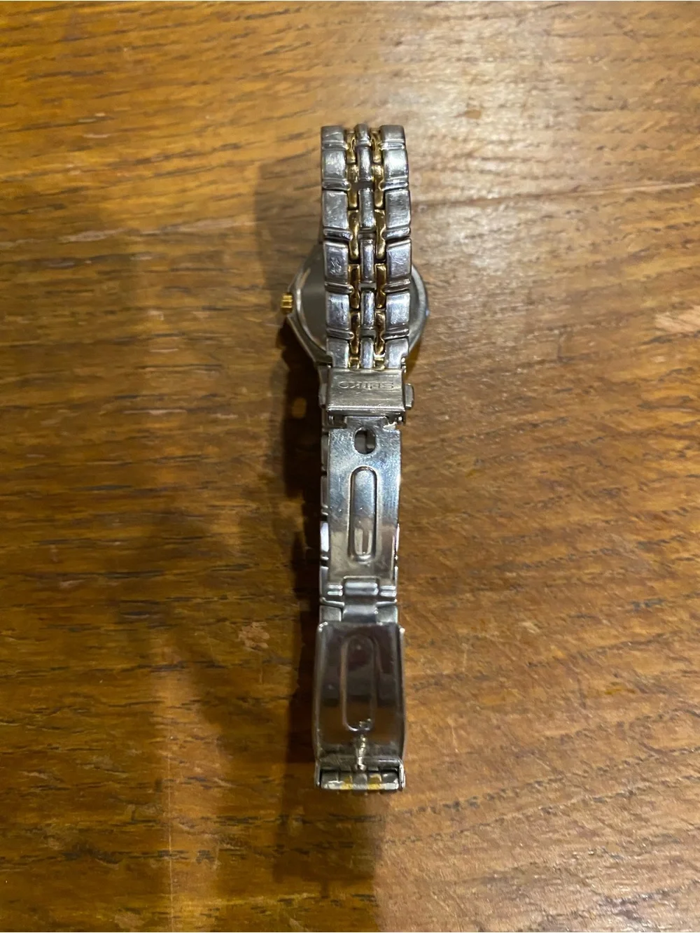 Seiko Two-Tone Silver and Gold Bracelet Watch with Blue Dial- logo CoverCraft